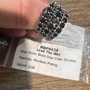 Bomb Party Ring                    Black Onyx Cubic Zirconia Ring